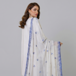 Grey and Blue Embroidered Lawn Coordinate Set