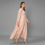 Elegant Peach Embroidered Anarkali Ensemble