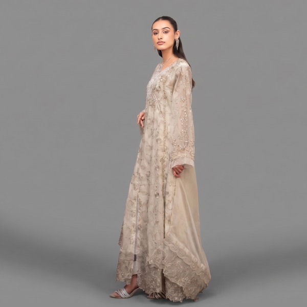 Manahil Embroidered   3-Piece Organza Festive Maxi Suit