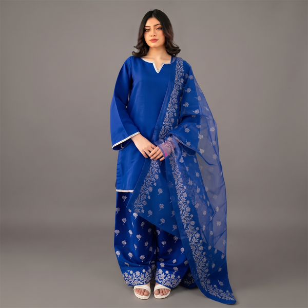 Royal Blue Farshi Shalwar Suit