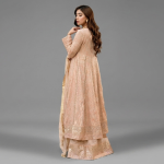 Embellished Peach Anarkali Set