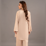 Minimalist Beige Floral Tunic Set