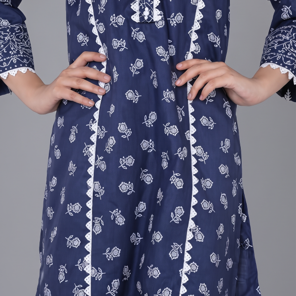 Blossom Printed Kurta Set for Girls