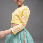 Sunshine Bloom Crop Top & Layered Lehenga