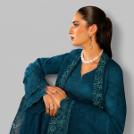 Ethereal Teal Embroidered Ensemble with Coordinating Dupatta