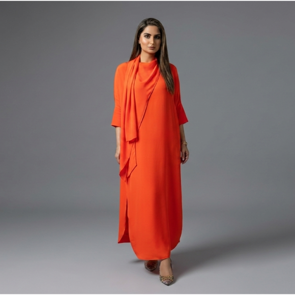Sophisticated Orange A-Line Ensemble