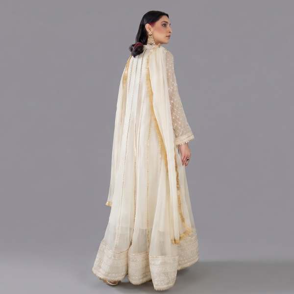 Embellished Ivory Anarkali Suit