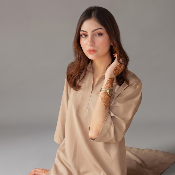 Women's Minimalist Beige Co-ord Set