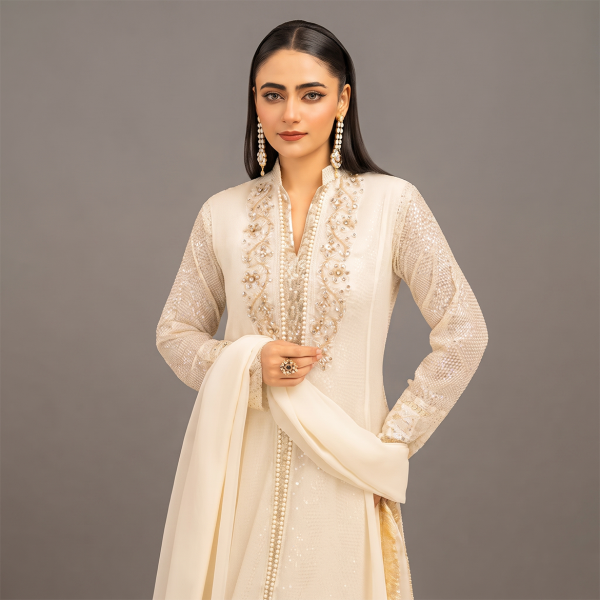 Ivory Luxe Embellished 3-Piece Formal Suit