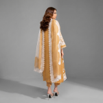 Mustard Embroidered 3-Piece Festive Suit