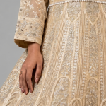 Gold Minimalist Embroidered Anarkali Set