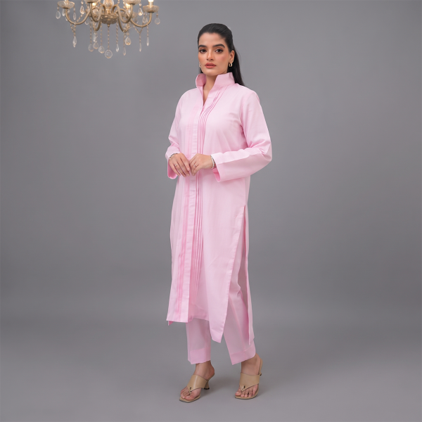 Blush Elegance Solid 2-Piece Co-Ord Set
