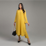 Vibrant Sunshine Yellow Contemporary Tunic & Pant Set