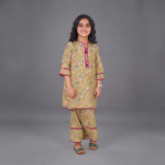 Olive Floral Charm Printed 2-Piece Suit