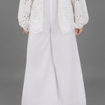 Elegant White Scalloped Eyelet Co-ord Set