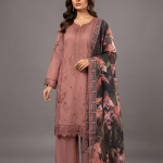 Brown Embroidered Three-Piece Suit