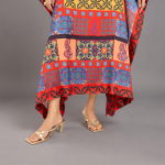 Artistic Printed V-Neck Kaftan