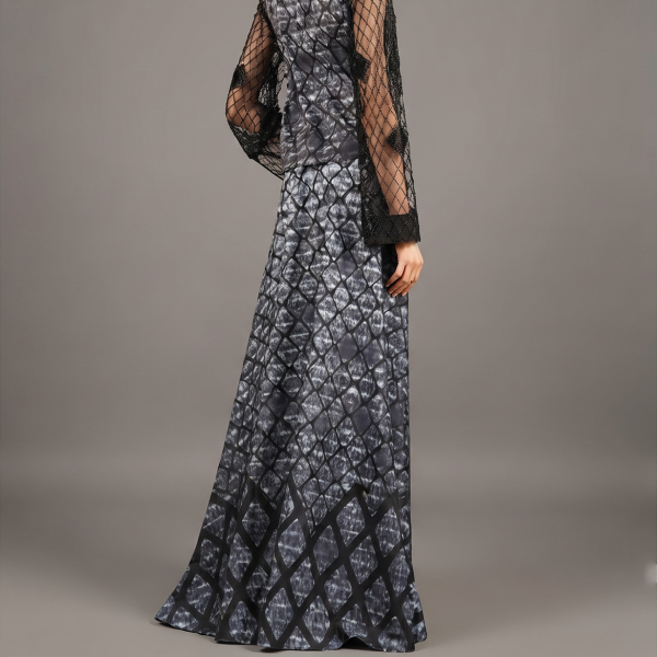 Serpent Noir Crop Top Skirt