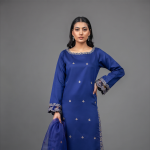 Royal Sapphire Embroidered 3-Piece Formal Suit