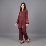 Burgundy Bloom Embroidered Co-Ord Set