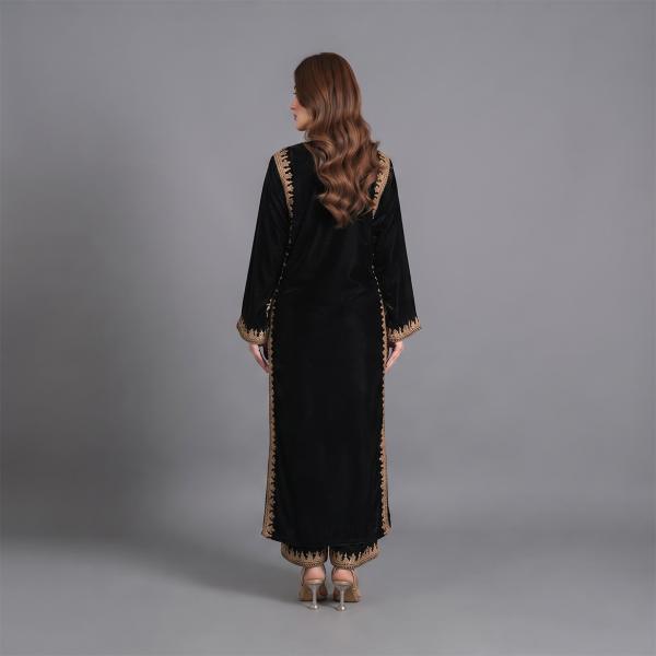 Majesty Embroidered Velvet Maxi