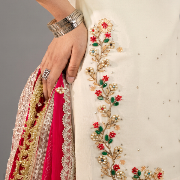 White Embroidered Kurta Set