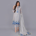 The Dove Grey Flora Organza Suit