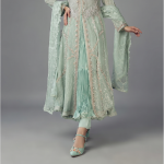 Mint Green Embellished Long Suit