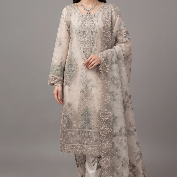 Pearl Mist Embroidered Luxury 3-Piece Suit