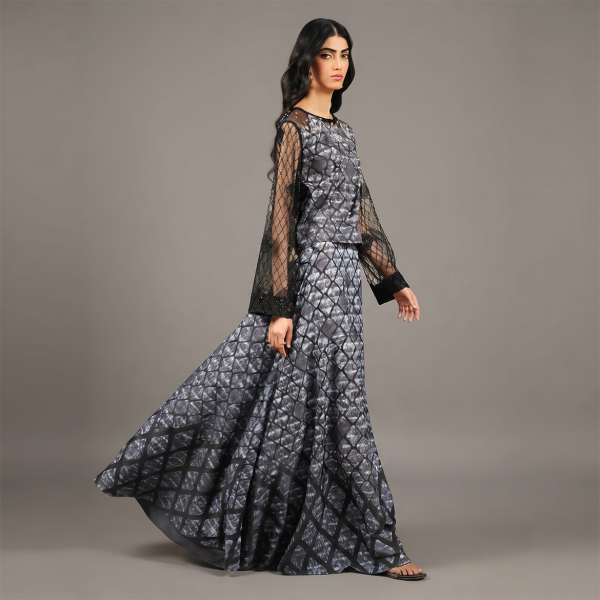 Serpent Noir Crop Top Skirt