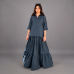 Steel Blue Tiered Co-Ord Set