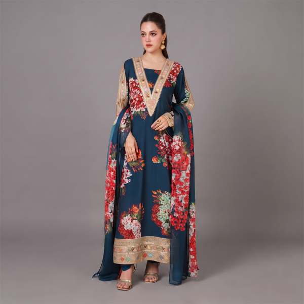 Bloom Floral Printed Luxury Suit