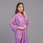 Lavender Breeze Printed Butterfly Kaftan Gown