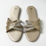 Gilded Pearl & Diamanté Flat Slides