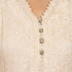 Off-White Embroidered A-Line Kurta with Matching Trouser