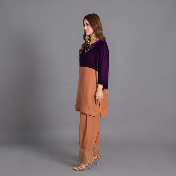 Royal Plum Colorblock Co-Ord Set