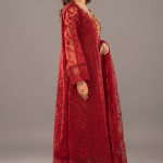 Crimson Royale Embroidered Luxury Suit with Organza Dupatta