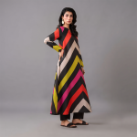 Vivid Chevron Printed Maxi Dress