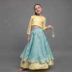 Sunshine Bloom Crop Top & Layered Lehenga