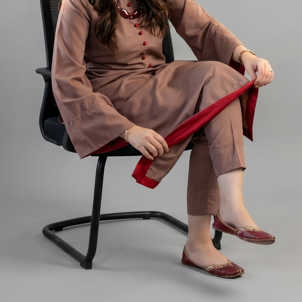 Sophisticated Mauve Kurta and Trouser Set