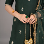 Dark Green Embroidered Suit