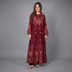 Maroon Crimson Kalidar Anarkali Maxi