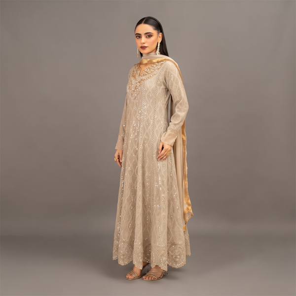 Moonlit Champagne Embellished 3-Piece Luxury Suit