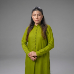 Lime Green Co-ord Set with Minimalist Button-Down Detail