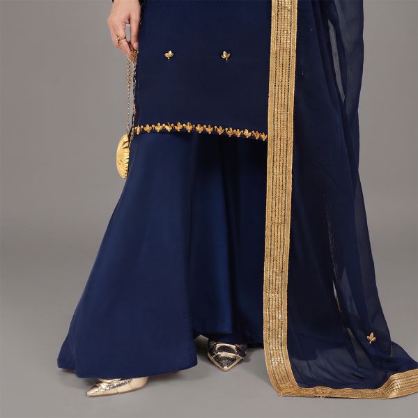 Midnight Royale Embroidered Sharara Suit