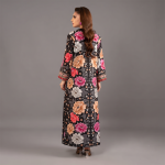 Floral Print V-Neck Kaftan Dress