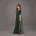 Dark Green Embroidered Suit