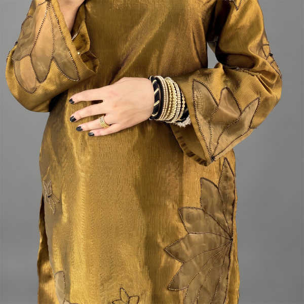 Gold Lotus Luxe Silk Suit