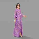 Lavender Breeze Printed Butterfly Kaftan Gown