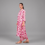 Women’s White and Pink Floral Print 2-Piece